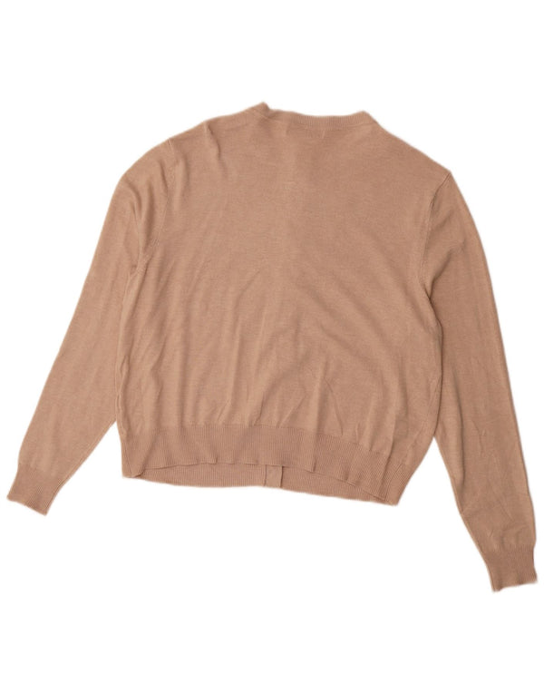 Marks & Spencer Suéter tipo cárdigan corto para mujer UK 46 Viscosa beige grande