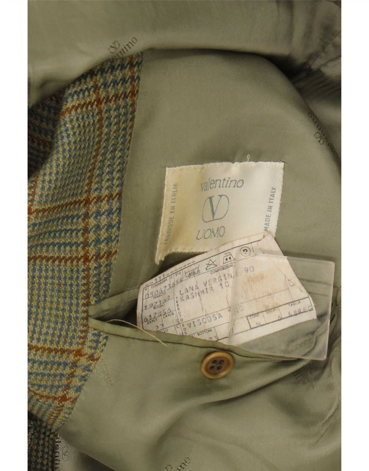 Chaqueta tipo blazer de 2 botones para hombre Valentino IT 48 Lana a cuadros verde medio