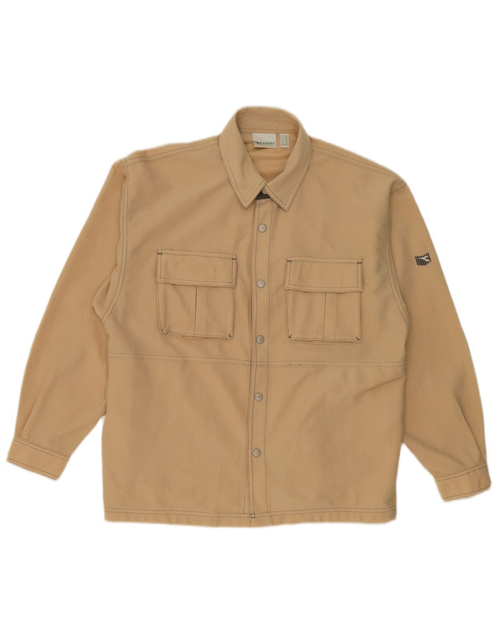 Diadora Camisa holgada para hombre ES 36 Small Beige Poliéster