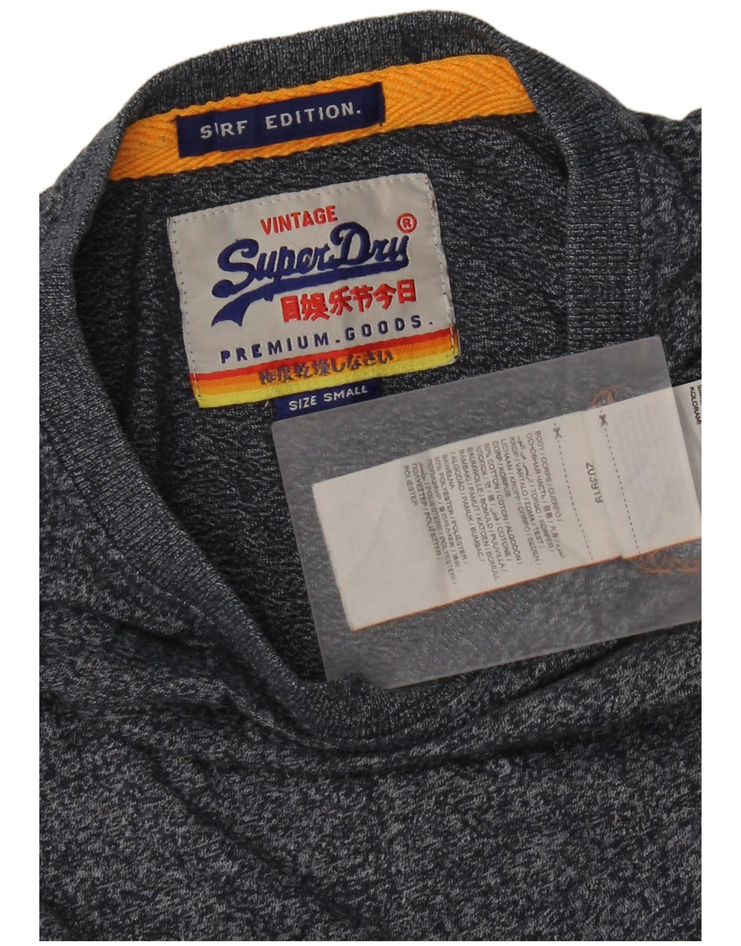 Superdry Camiseta para hombre Top Small de algodón moteado en azul marino