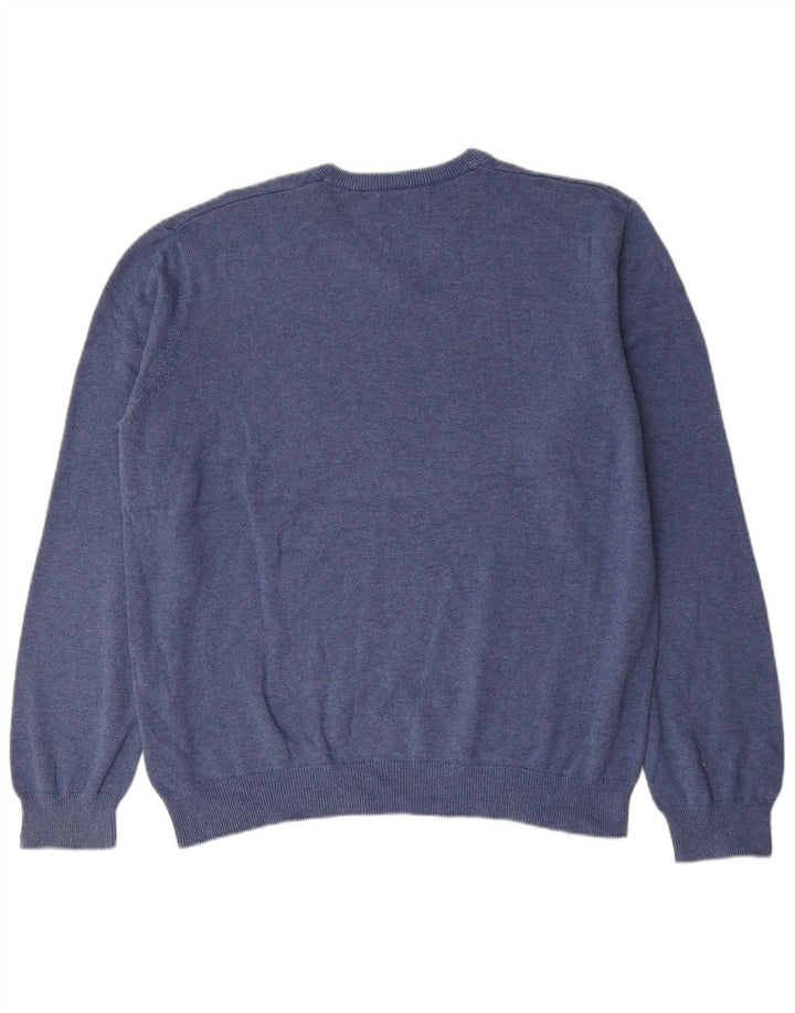 Marks & Spencer Jersey con cuello en V para hombre XL Algodón azul