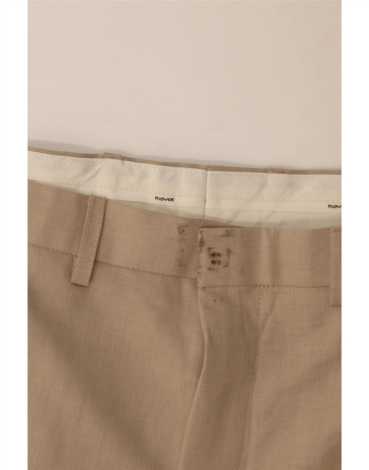 MARKS & SPENCER Pantalón chino recto para hombre W42 L31 Poliéster beige