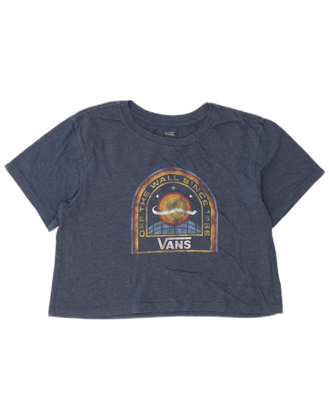 Vans Camiseta corta extragrande con gráfico para mujer UK 10 Small Blue