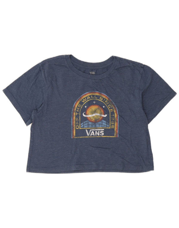 Vans Camiseta corta extragrande con gráfico para mujer UK 10 Small Blue
