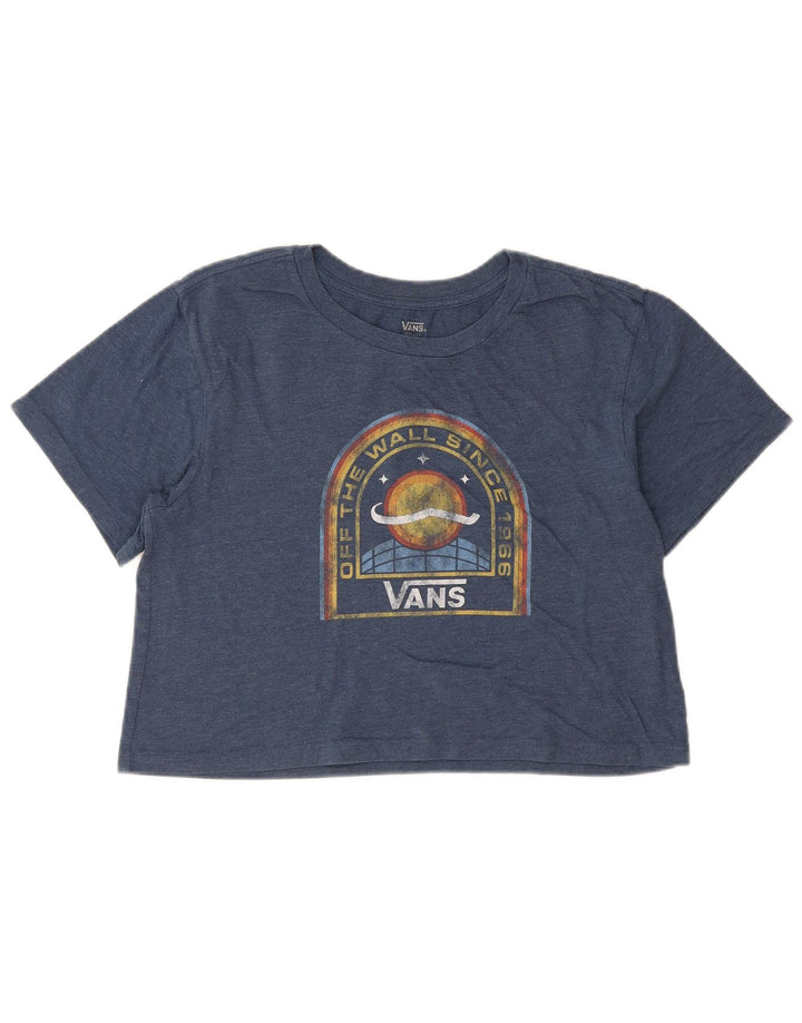 Vans Camiseta corta extragrande con gráfico para mujer UK 10 Small Blue