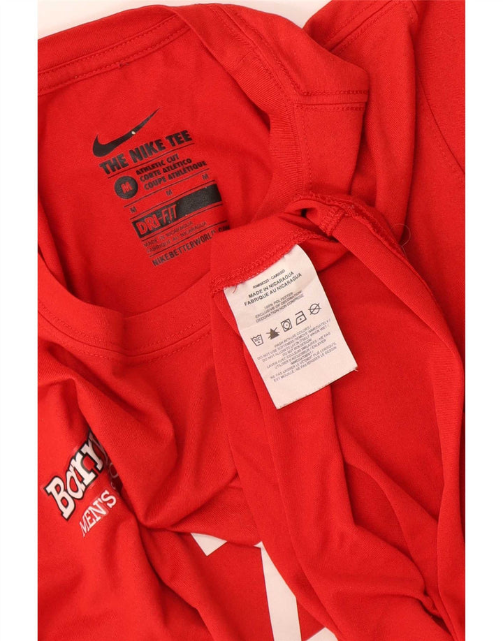 Camiseta Nike Dri Fit Graphic para hombre, parte superior de poliéster rojo mediano