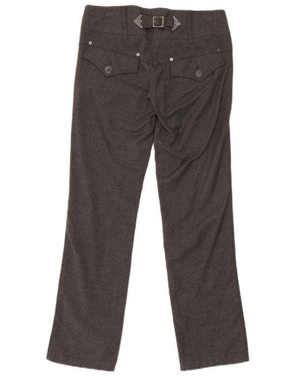 Pinko Pantalones informales regulares para mujer UK 8 Small W30 L29 Lana gris