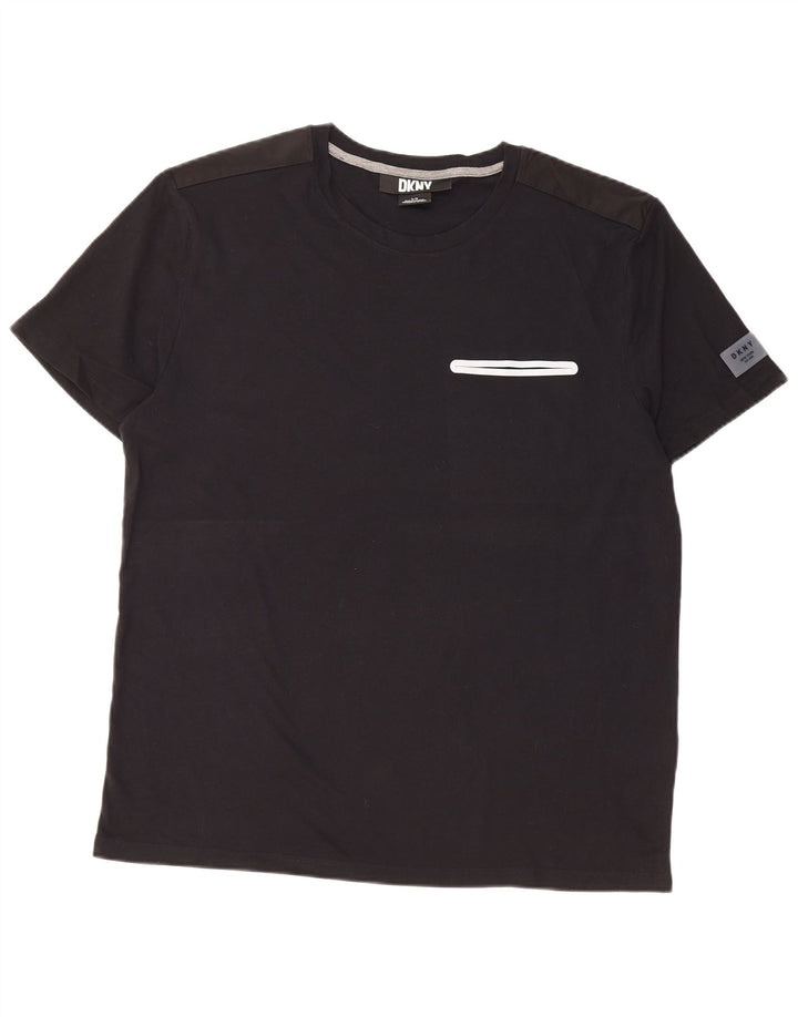 Dkny Camiseta Hombre Top Grande Algodón Negro