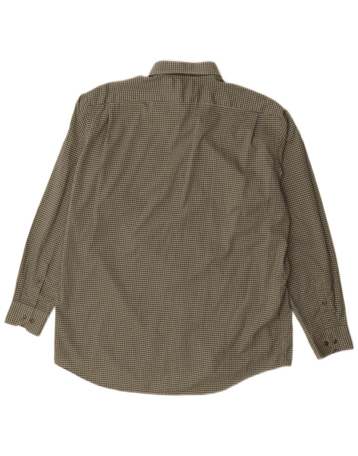 Camisa Lacoste para hombre talla 42 algodón a cuadros caqui grande