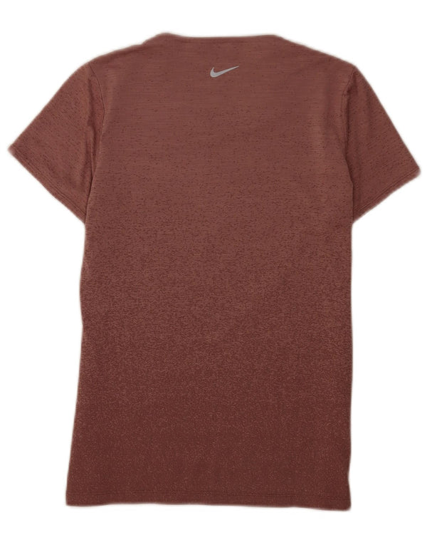 Nike Camiseta de manga corta Dri Fit para mujer UK 12 Medium Brown Flecked