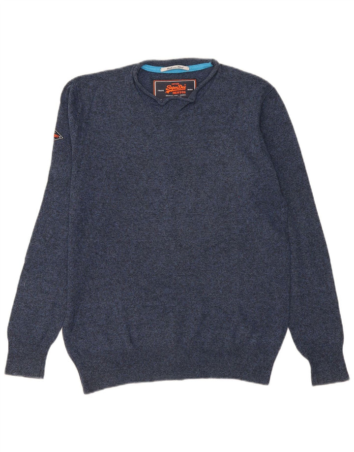 Superdry Jersey De Cuello Redondo Para Hombre De Algodón Moteado En Azul Marino Medio