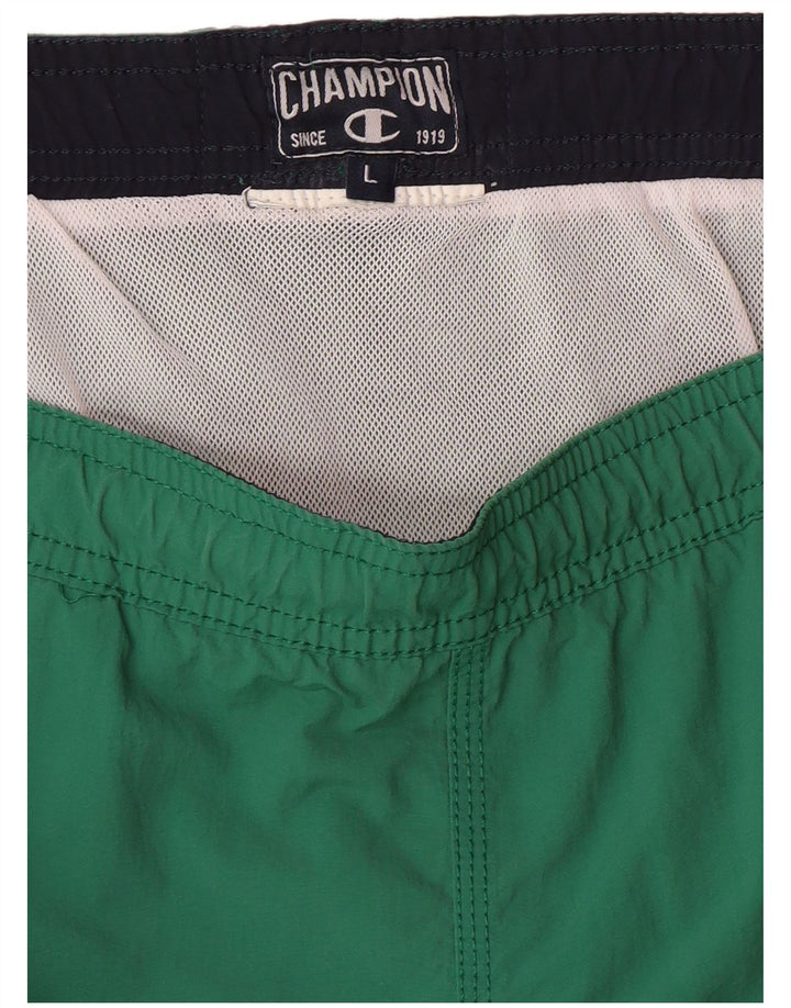CHAMPION Bañador con estampado gráfico para hombre, talla grande, verde