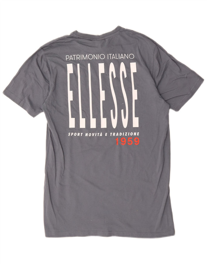 Ellesse - Camiseta gráfica para hombre, talla pequeña, algodón gris