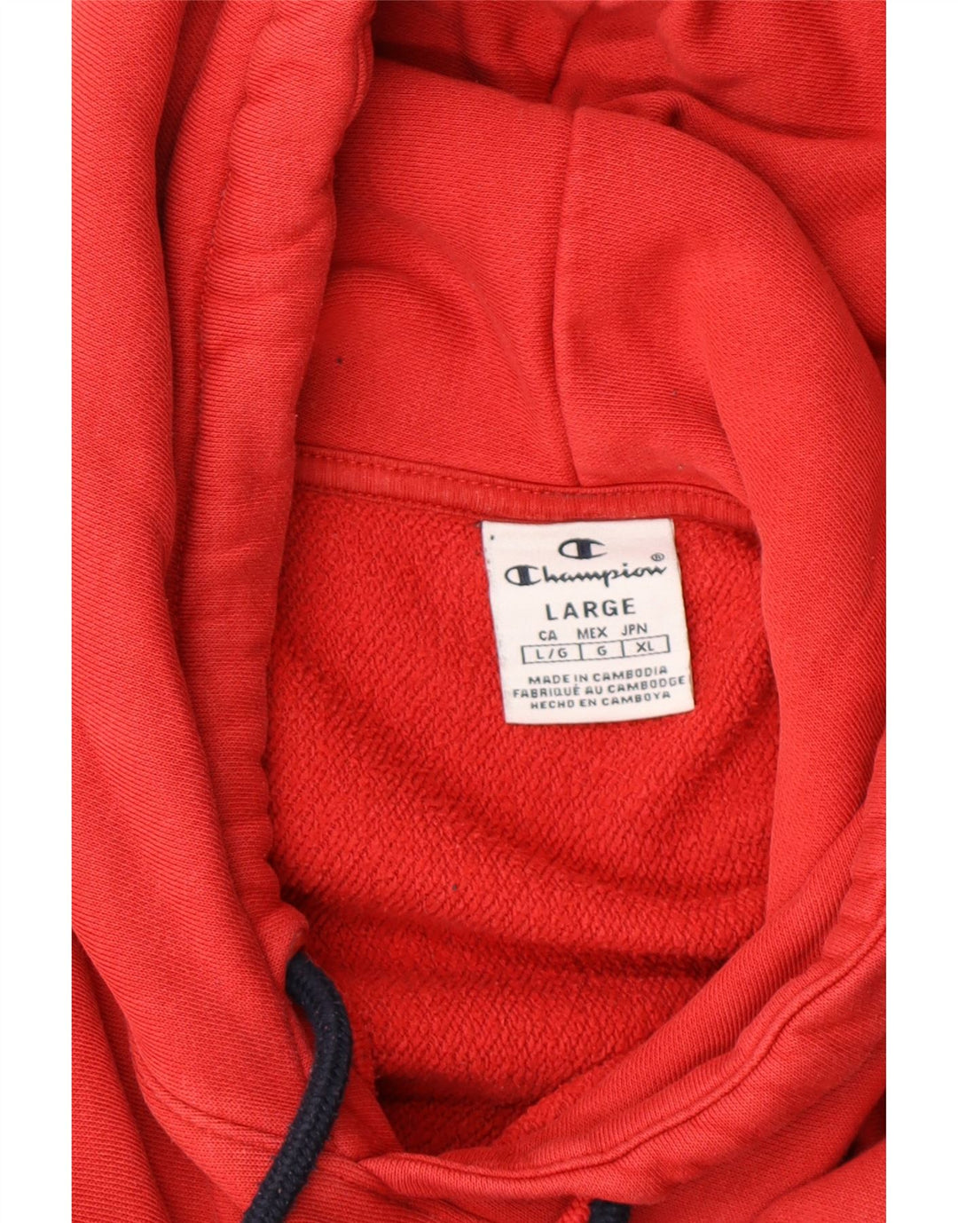 CHAMPION Jersey con capucha gráfico para mujer Reino Unido 40 Grande Rojo Colorblock