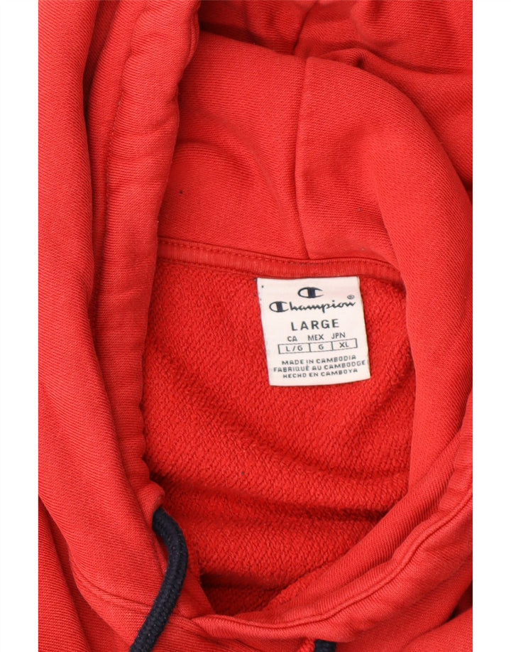 CHAMPION Jersey con capucha gráfico para mujer Reino Unido 40 Grande Rojo Colorblock