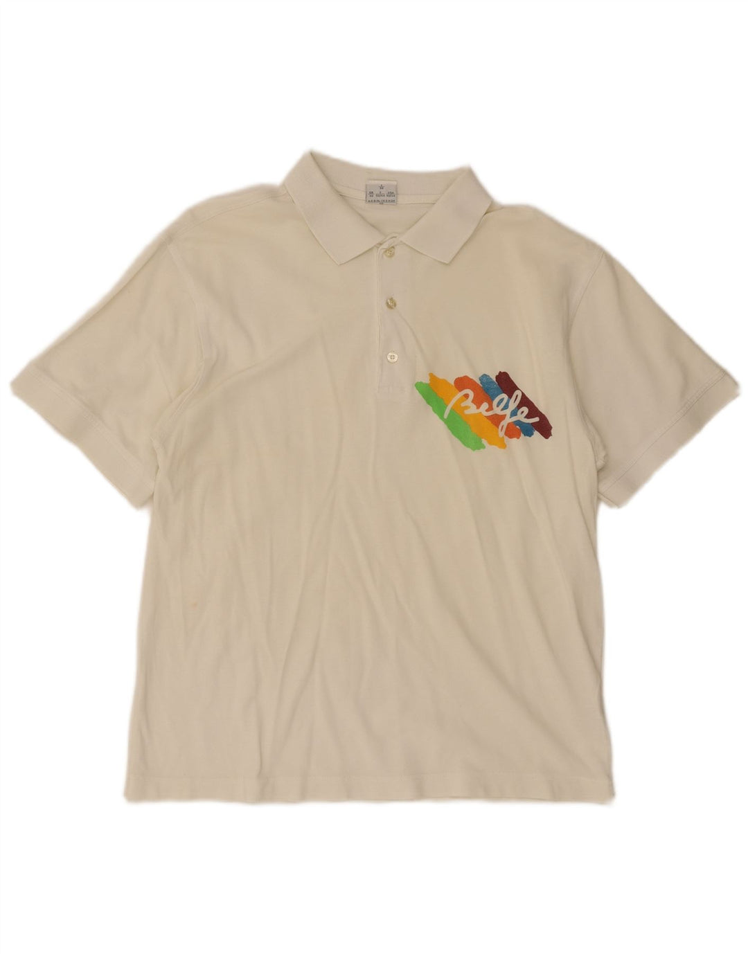 Belfe & Belfe Polo gráfico para hombre UK 40 Medium White