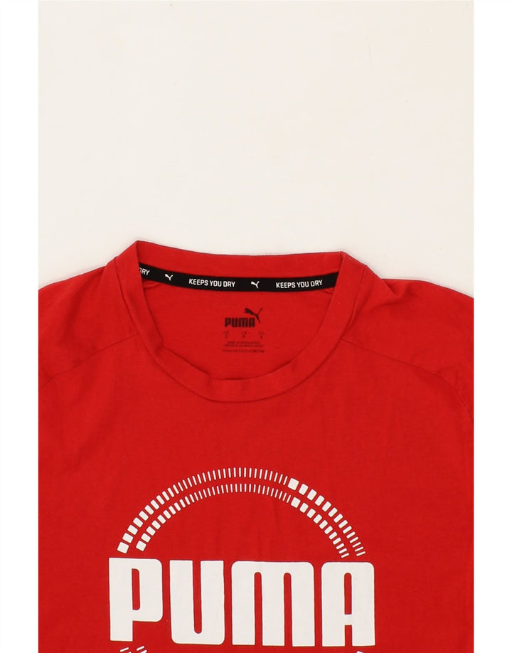 PUMA Mens Graphic T-Shirt Top Small Red Cotton Vintage Puma and Second-Hand Puma from Messina Hembry 