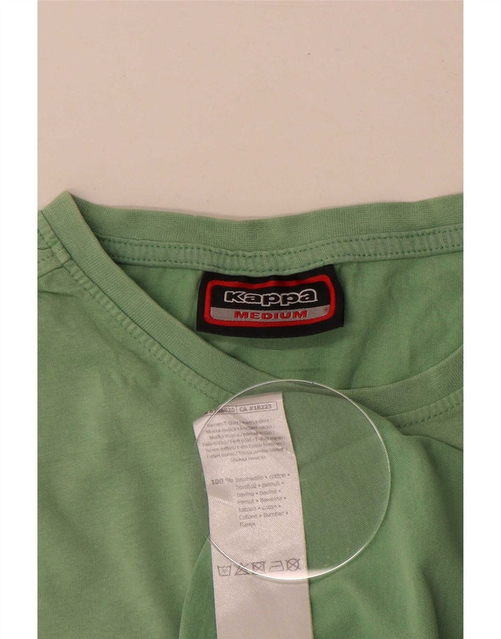 Kappa Hombre Camiseta Gráfica Top Algodón Verde Medio