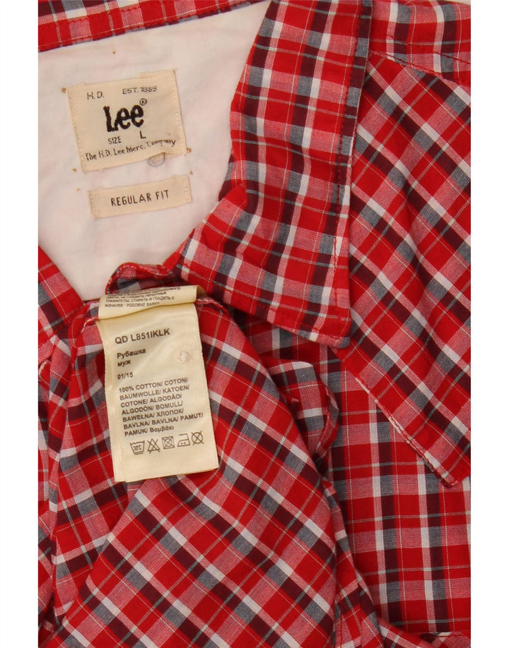 Levi's Camisa de corte regular para hombre de algodón a cuadros rojos grandes