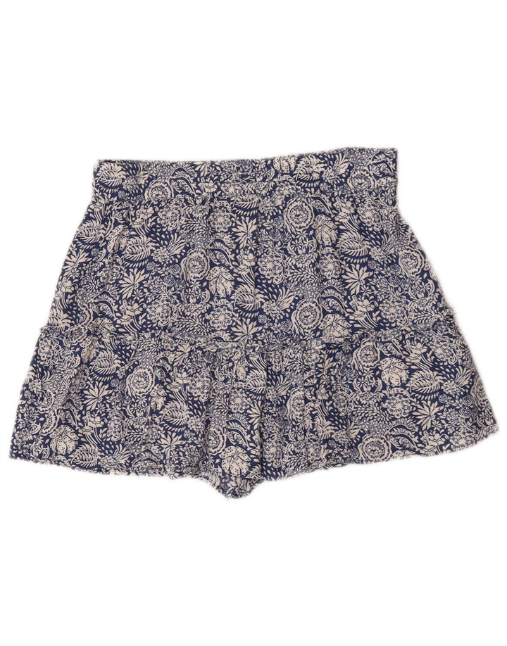 Zara Mujer Pantalones Cortos De Cintura Alta Mediano W28 Azul Floral