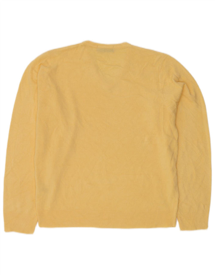 MARKS & SPENCER Suéter tipo jersey con cuello en V azul Harbor para hombre Amarillo mediano