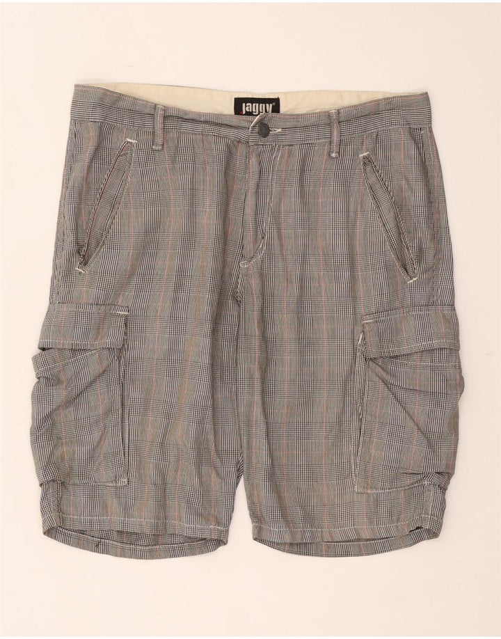 Pantalones cortos cargo para hombre Jaggy W33 Algodón de pata de gallo gris medio
