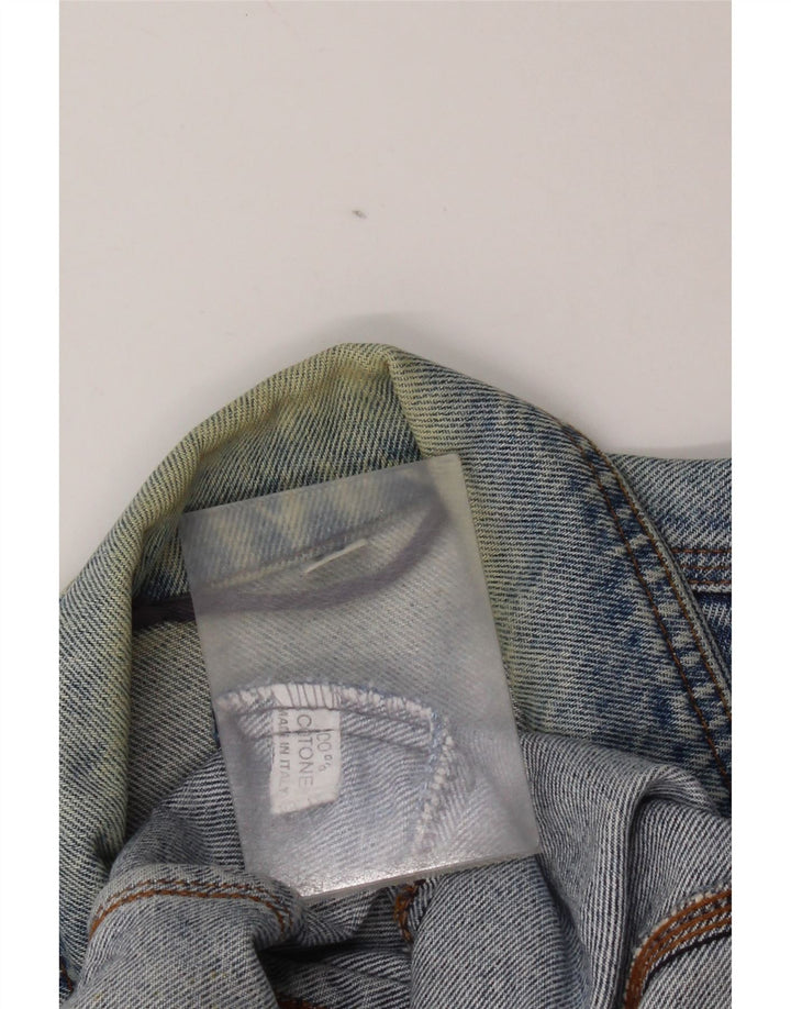 Vintage hombres chaqueta de mezclilla Reino Unido 38 algodón azul medio