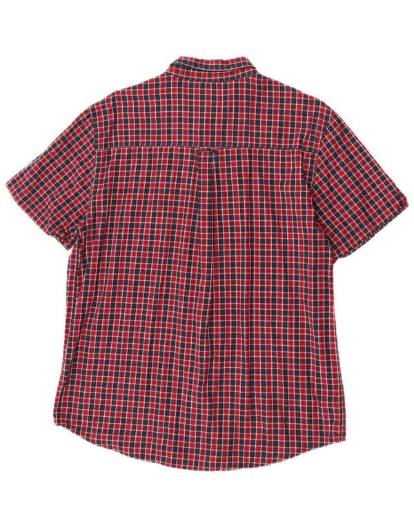 Animal Mens Short Sleeve Shirt XL Red Check Cotton