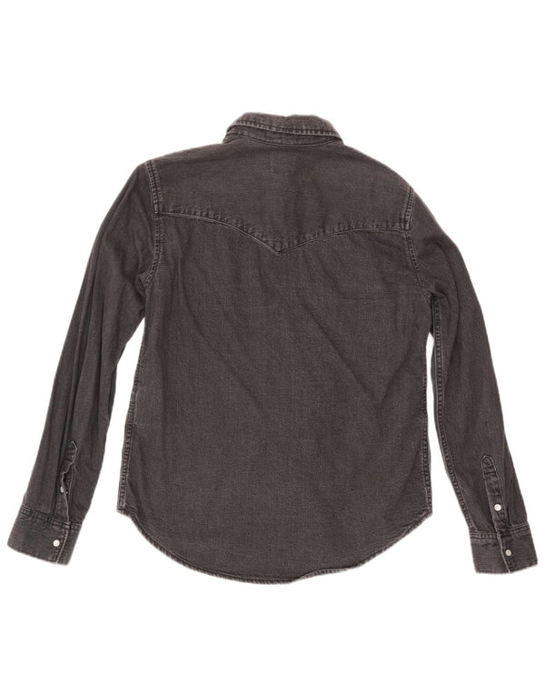 Levi's Camisa vaquera para mujer UK 10 Small Algodón negro