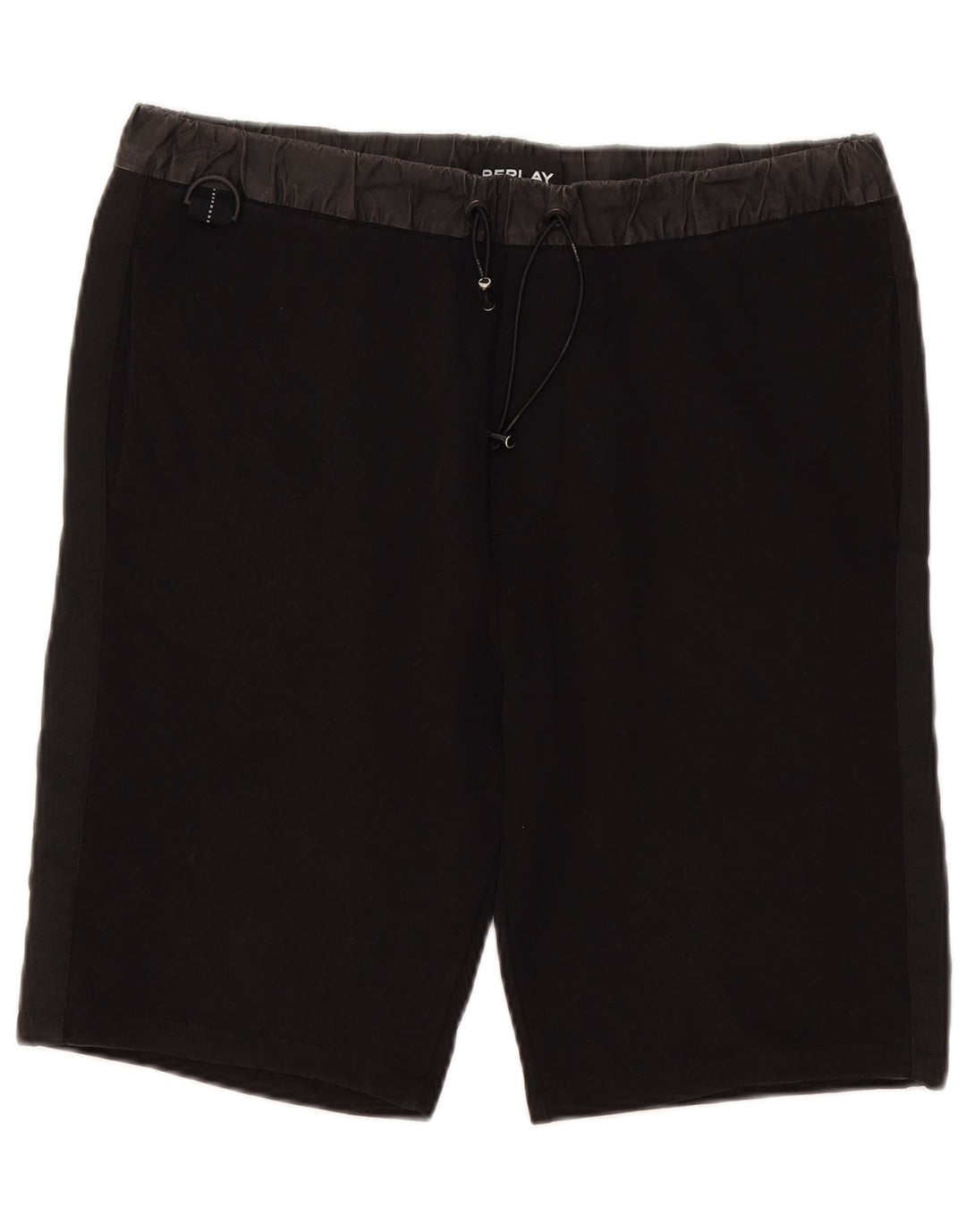 REPLAY Pantalones cortos chinos para hombre grande W34 algodón negro