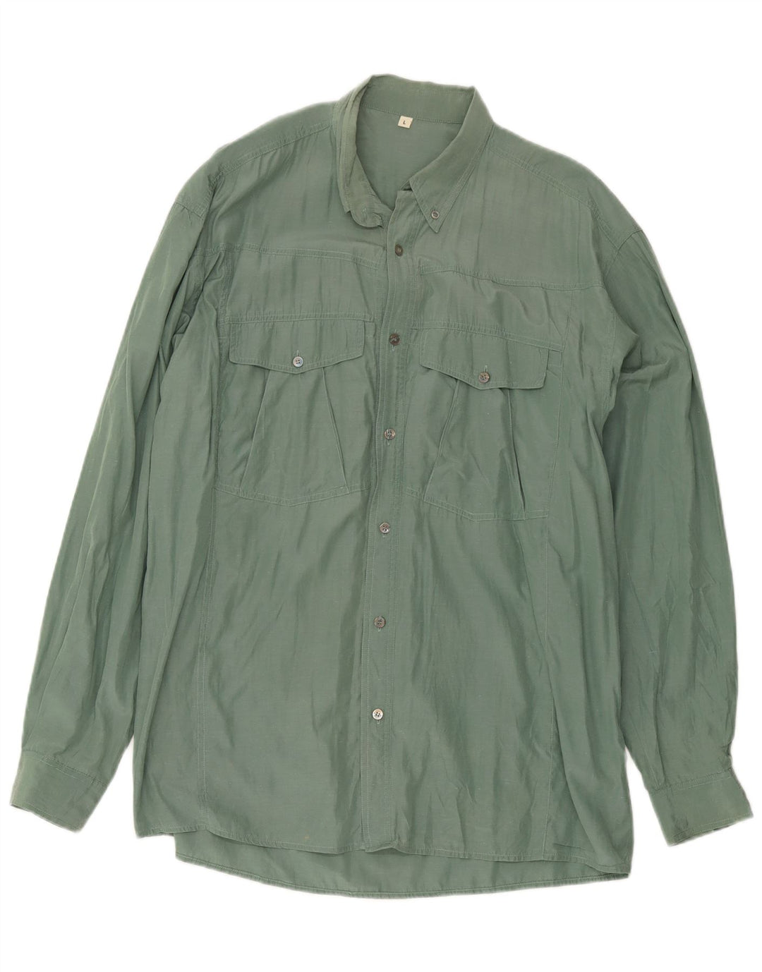 Camisa vintage para hombre verde grande