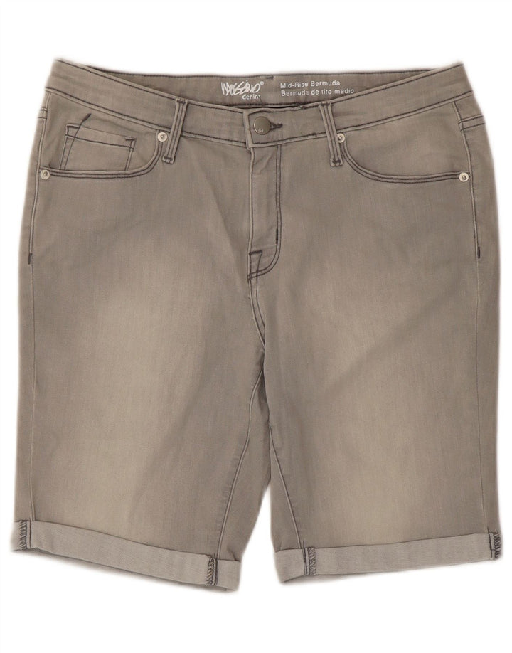 Mossimo Pantalones cortos de mezclilla elásticos de talle medio para mujer US 12 grande W31 gris