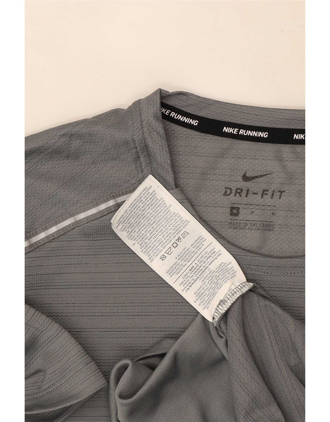 Camiseta Nike Dri Fit para hombre Top poliéster a rayas gris medio