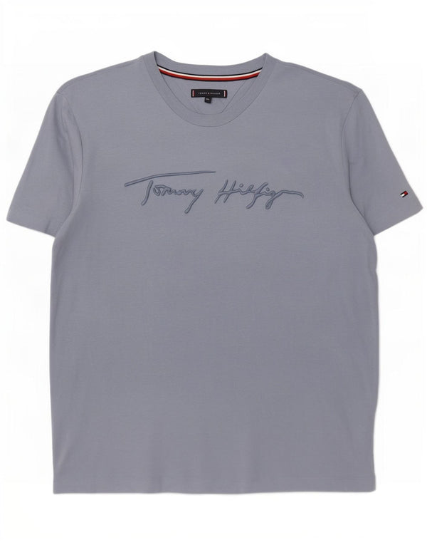 Tommy Hilfiger Camiseta gráfica para hombre Top 2XL Algodón azul