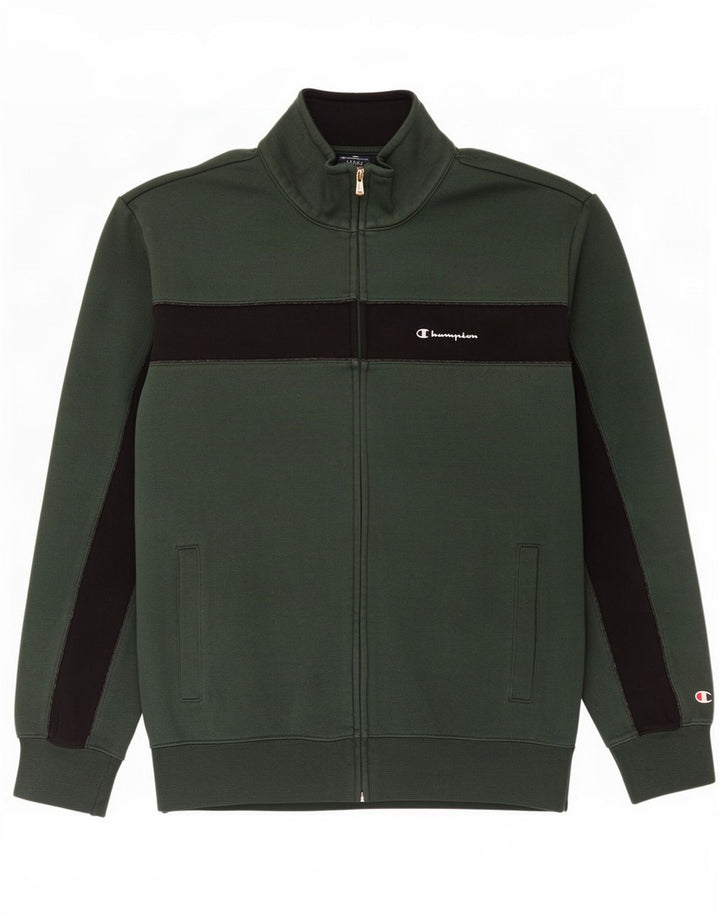 Champion Chaqueta de chándal para hombre con bloques de color verde grande