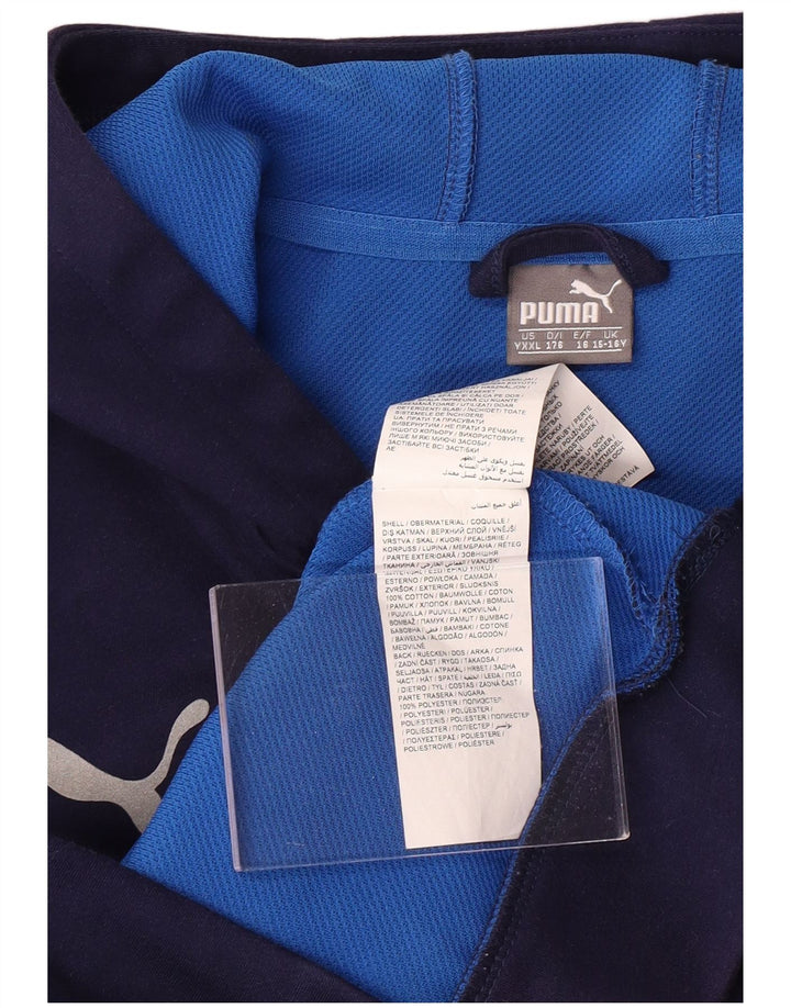 PUMA Boys Italia Graphic Zip Sudadera con capucha 15-16 años Azul marino Algodón