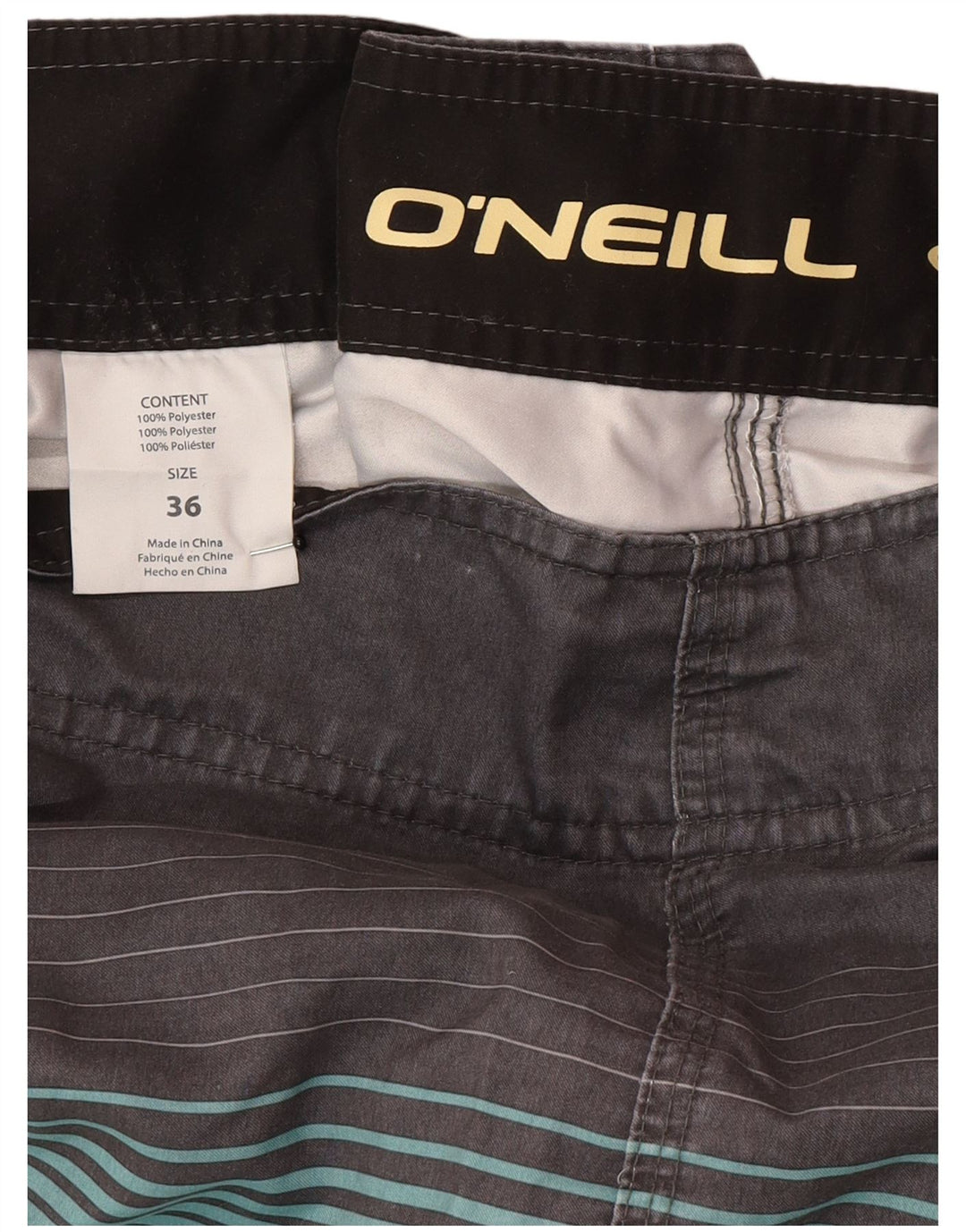 Bañador O'Neill Hombre Bañador Grande Gris Rayas Poliéster