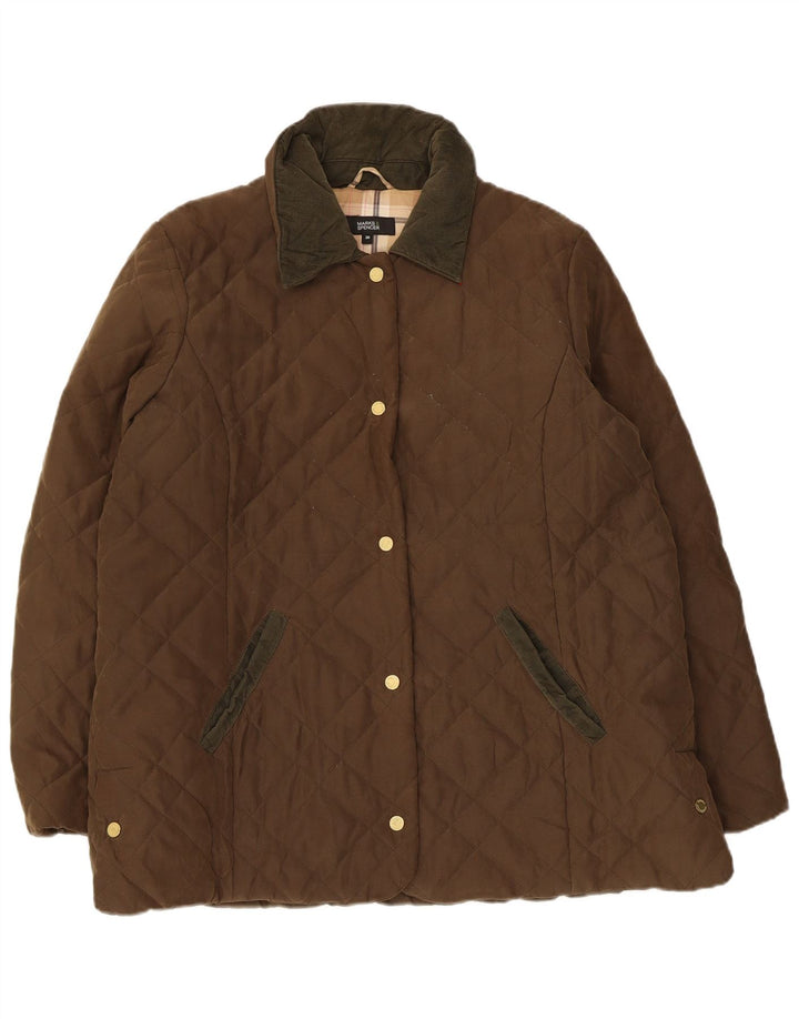 Marks & Spencer Chaqueta acolchada para mujer UK 20 2XL Caqui Poliéster
