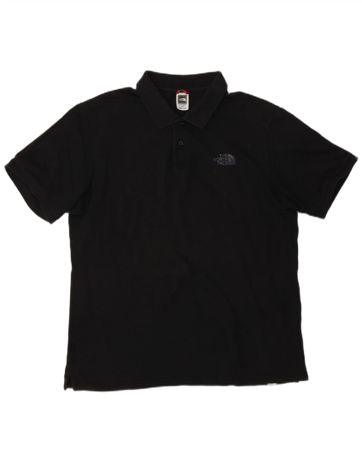 THE NORTH FACE Polo para hombre grande de algodón negro