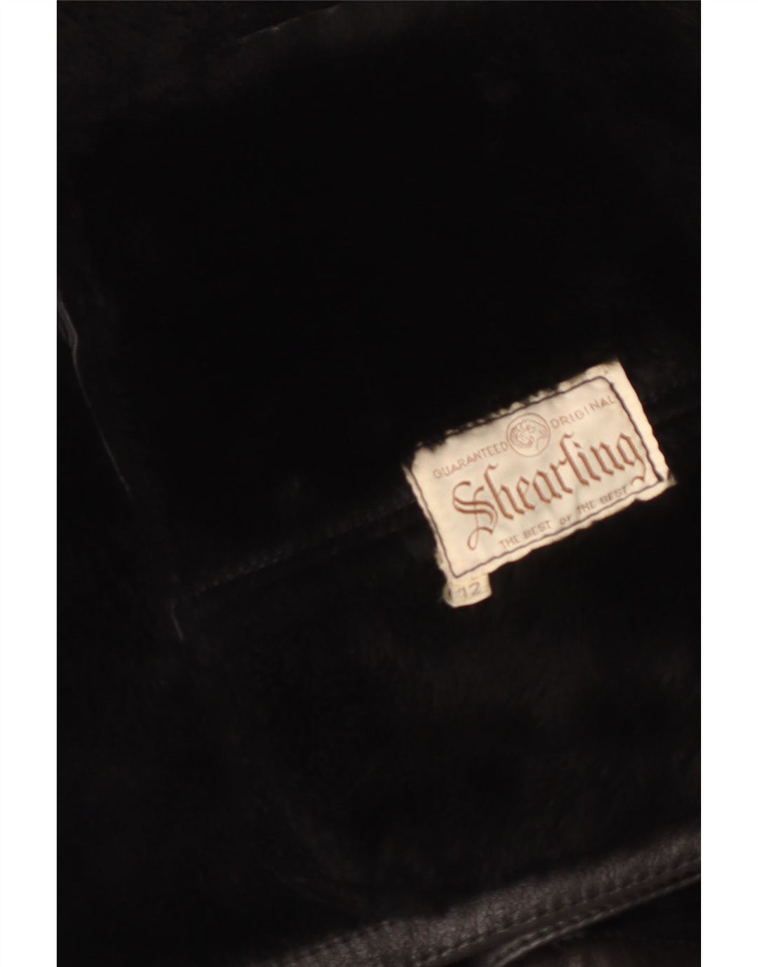 Vintage mujer chaqueta de shearling de gran tamaño IT 42 Medium Black Shearling