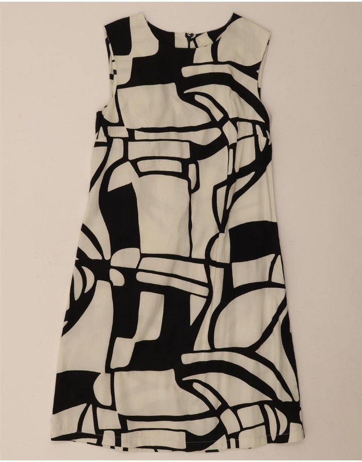 Desigual Vestido Acampanado Sin Mangas Con Patrón Abstracto EU 38 Medium White