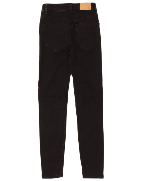 Zara Vaqueros pitillo de talle alto para mujer EU 38 Small W28 L28 Algodón negro