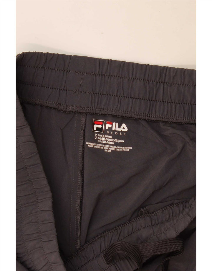 Fila Pantalones cortos deportivos para hombre, poliéster color block, pequeño, gris