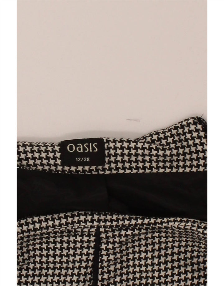 OASIS Womens Midi Skirt UK 12 Medium W30  White Houndstooth Vintage Oasis and Second-Hand Oasis from Messina Hembry 
