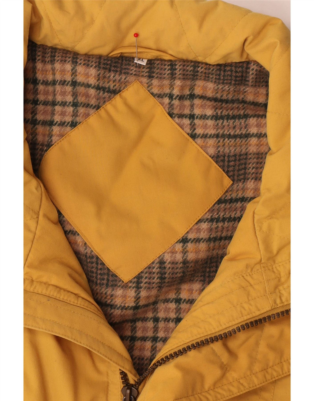 Vintage hombres utilidad Gilet Reino Unido 42 XL poliéster amarillo
