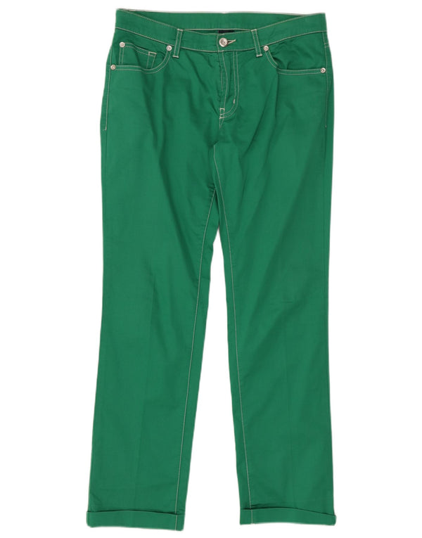 MARINA YACHTING Womens Straight Casual Trousers W28 L28 Green Cotton