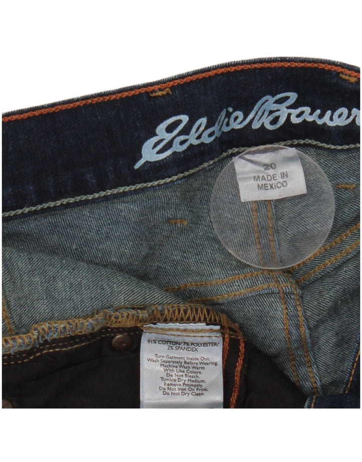 Eddie Bauer Jeans rectos de talle alto para mujer US 20 3XL W40 L30 Azul marino