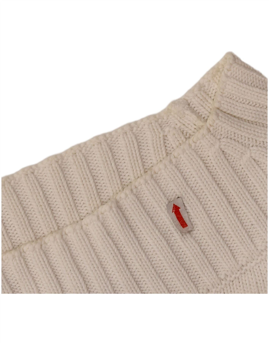 SISLEY Suéter corto con cuello de tortuga para mujer UK 10 Small White Cotton