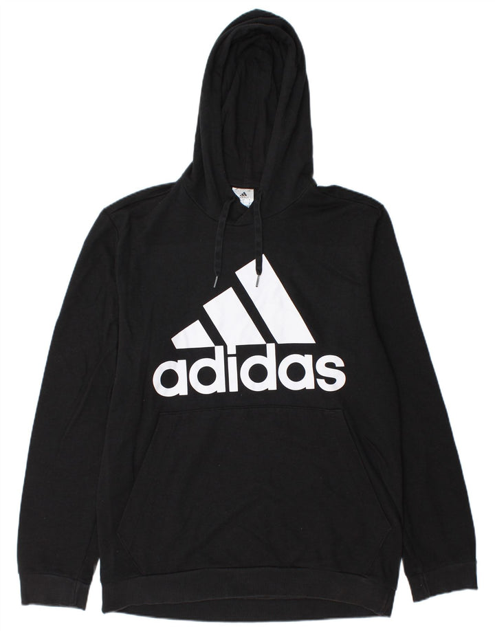 ADIDAS Hombre Graphic Sudadera con capucha Jumper Grande Algodón Negro