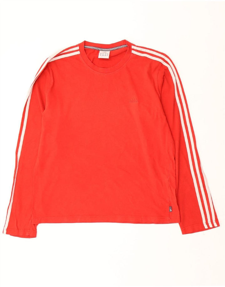 ADIDAS Camiseta de manga larga para hombre de algodón rojo grande